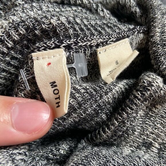 Moth | Anthropologie Marled Grey Knit Wool Blend Turtleneck Sweater Size Small - Picture 5 of 6
